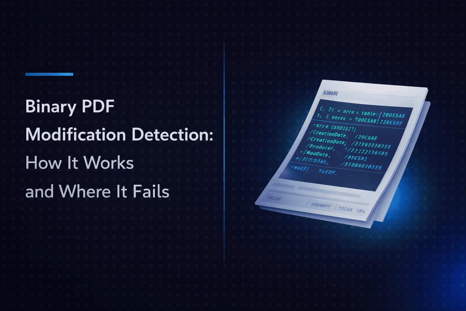 Binary PDF Modification Detection: How It Works and Fails