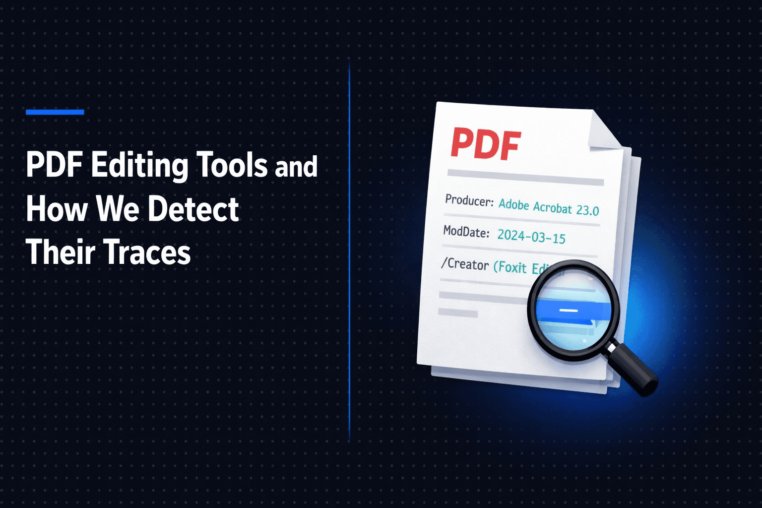 Common PDF Editing Tools and How We Detect Their Traces