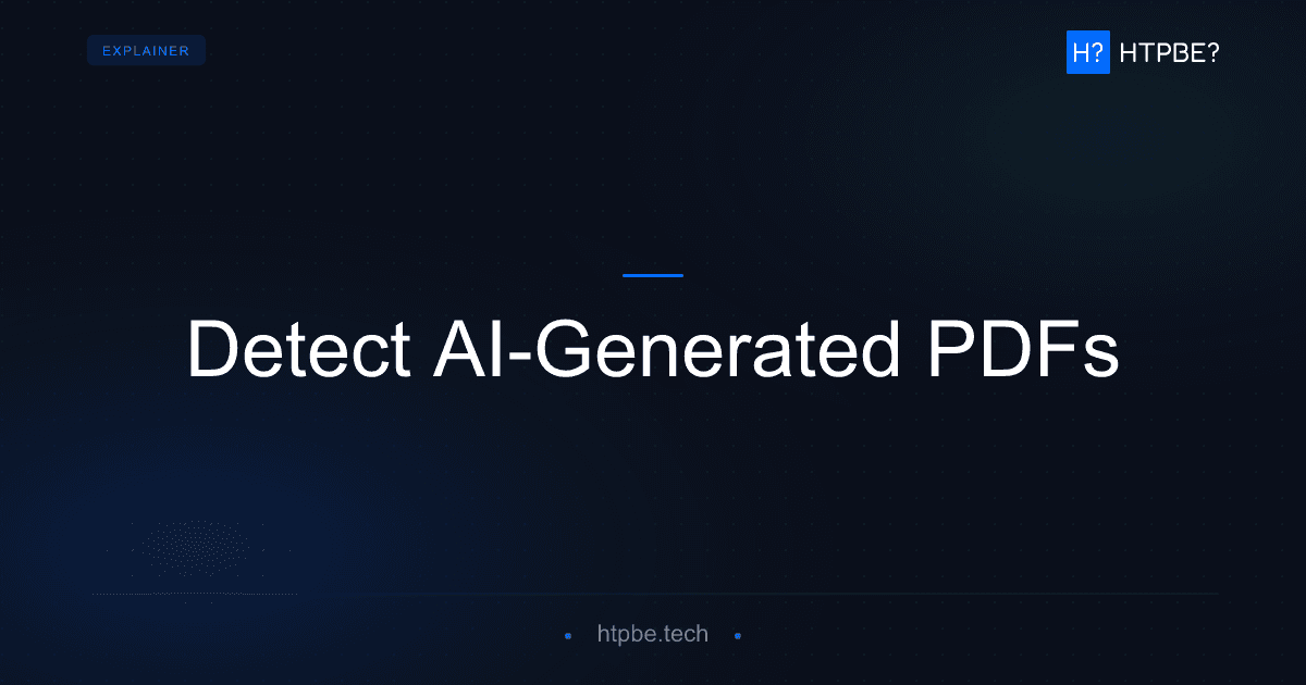 Detect AI-Generated PDFs: What Works and What Does Not