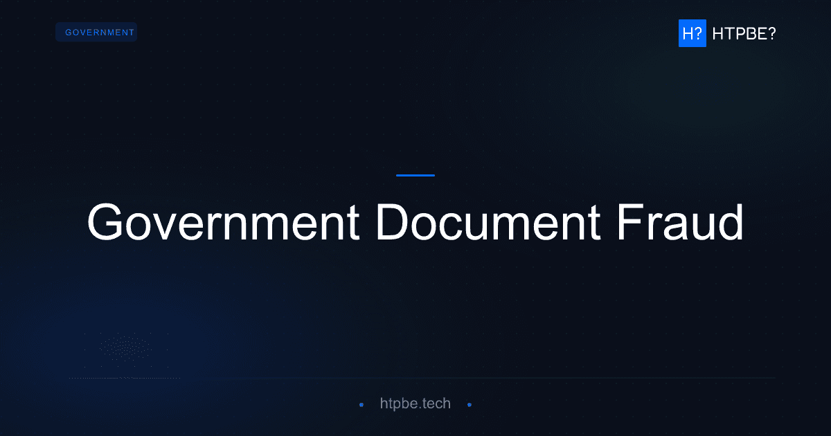 Government Document Fraud: PDF Tamper Detection for Public Sector