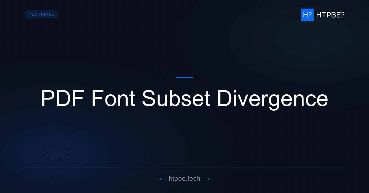 PDF Font Subset Divergence: Forensic Tampering Detection