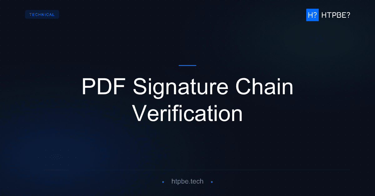 PDF Digital Signature Chain: Detect PDFs Signed Then Modified