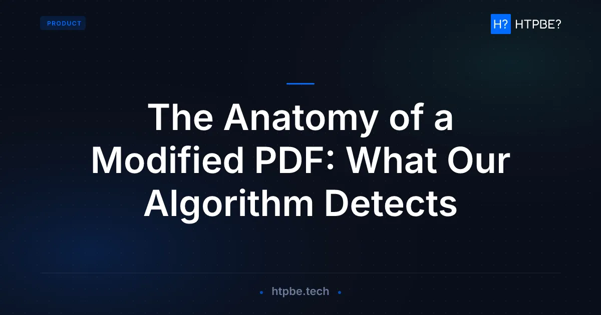 The Anatomy of a Modified PDF: What Our Algorithm Detects