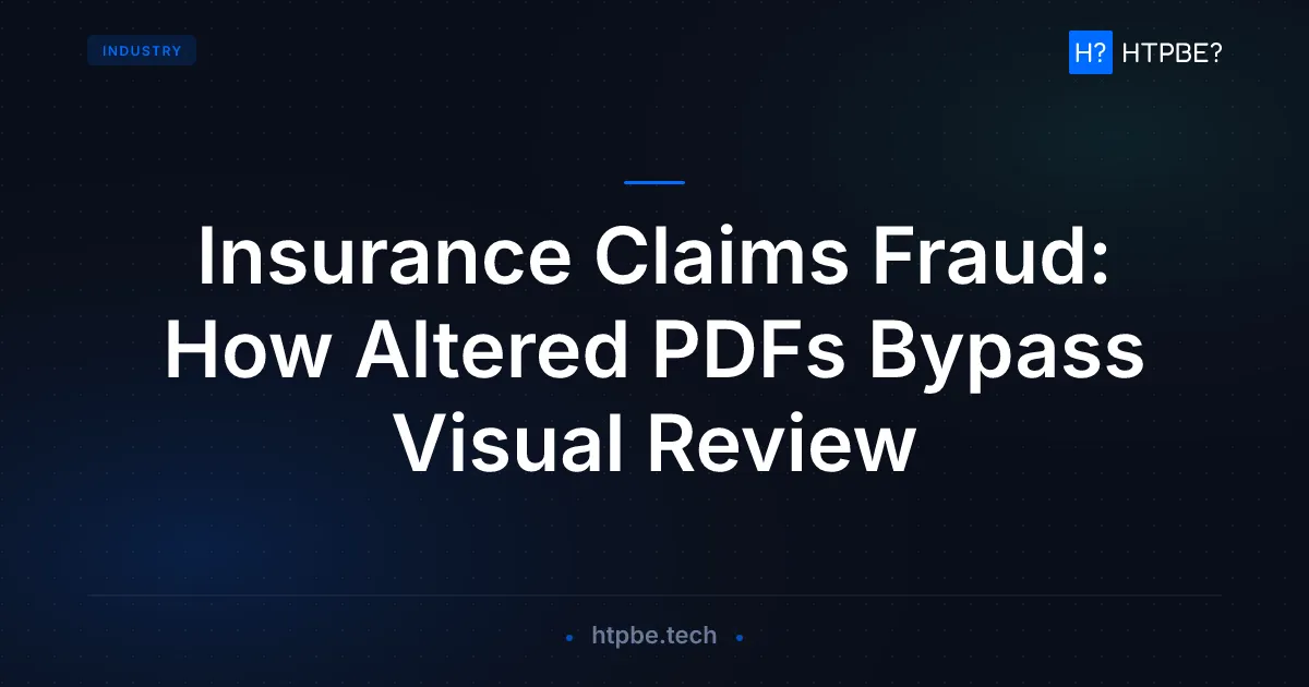 Insurance Claims Fraud: How Altered PDFs Bypass Visual Review