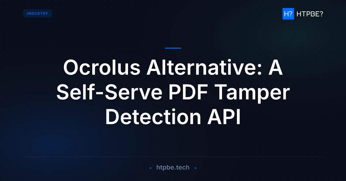 Ocrolus Alternative: A Self-Serve PDF Tamper Detection API
