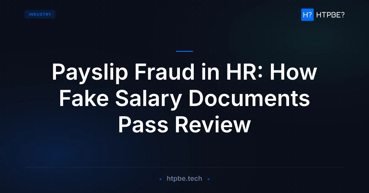 Payslip Fraud in HR: How Fake Salary Documents Pass Review