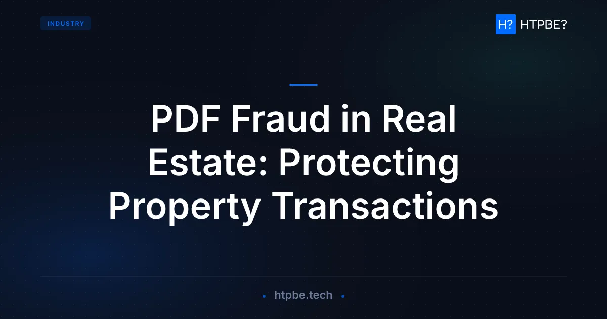 PDF Fraud in Real Estate: Protecting Property Transactions